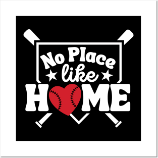 No Place Like Home Baseball Lover Home Plate Posters and Art